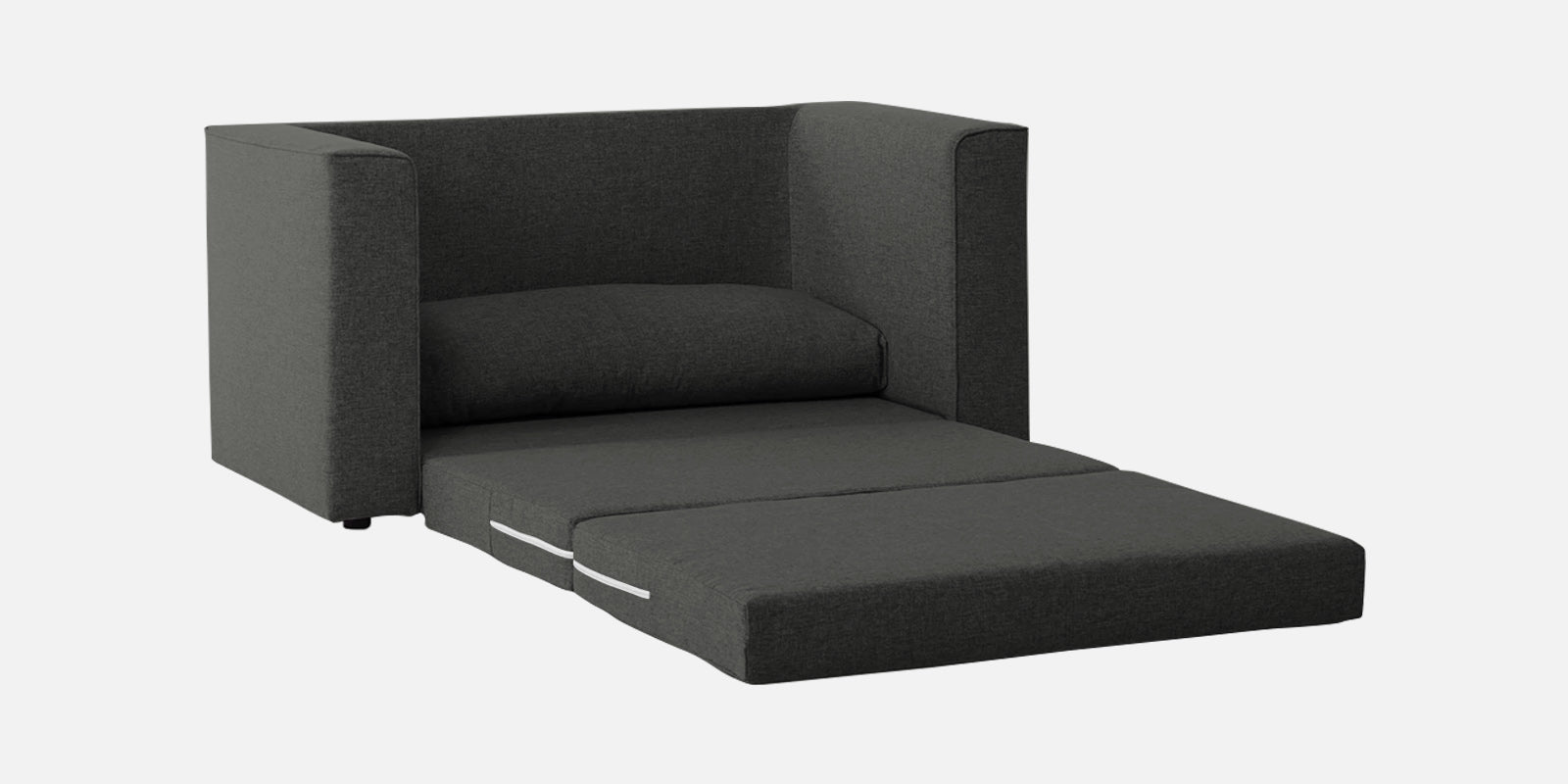 Kenia Fabric 2 Seater Convertible Sofa Cum Bed in Charcoal Grey Colour