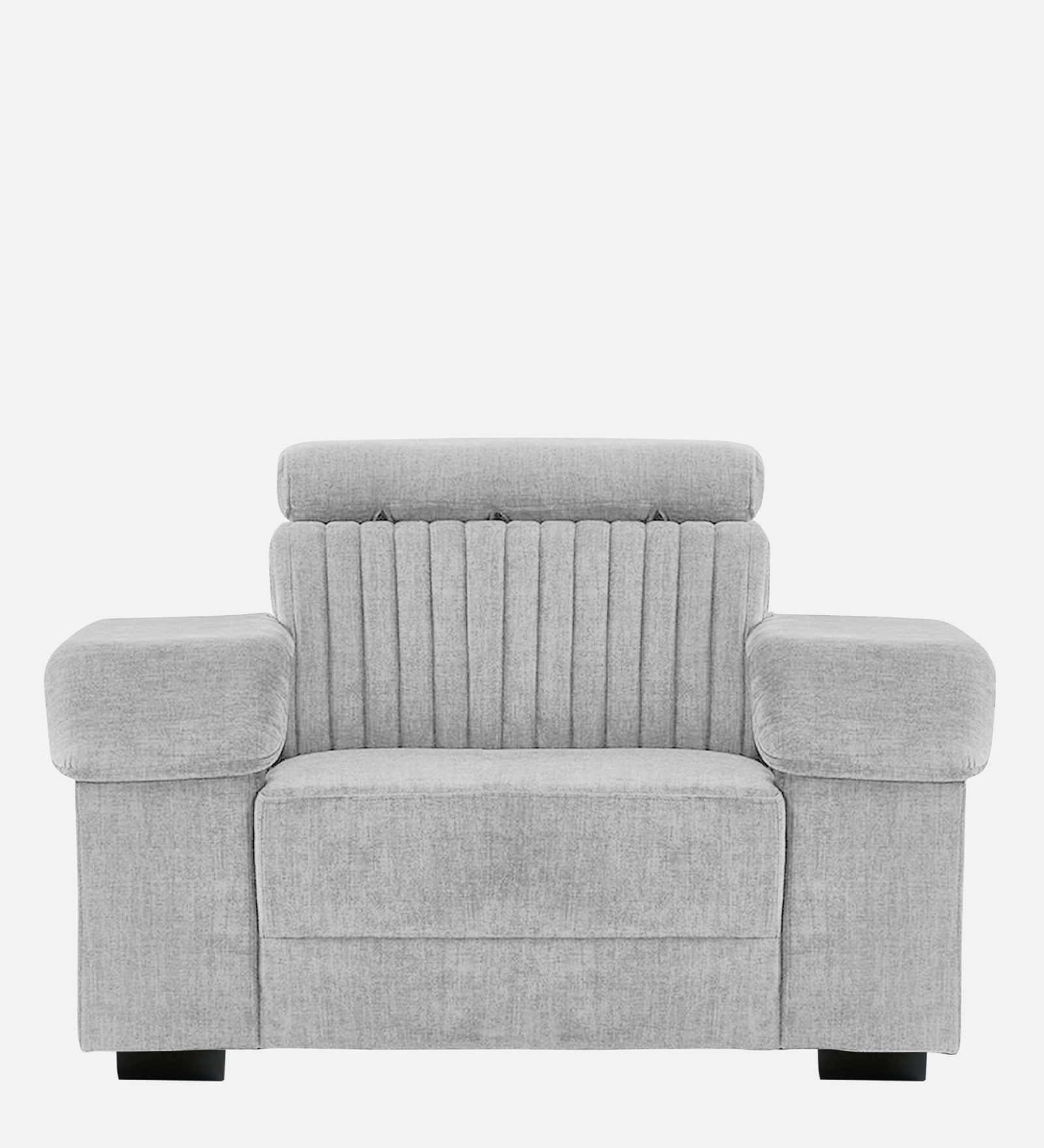 Draco Fabric 1 Seater Sofa In  Lit Grey Colour - Febonic Living