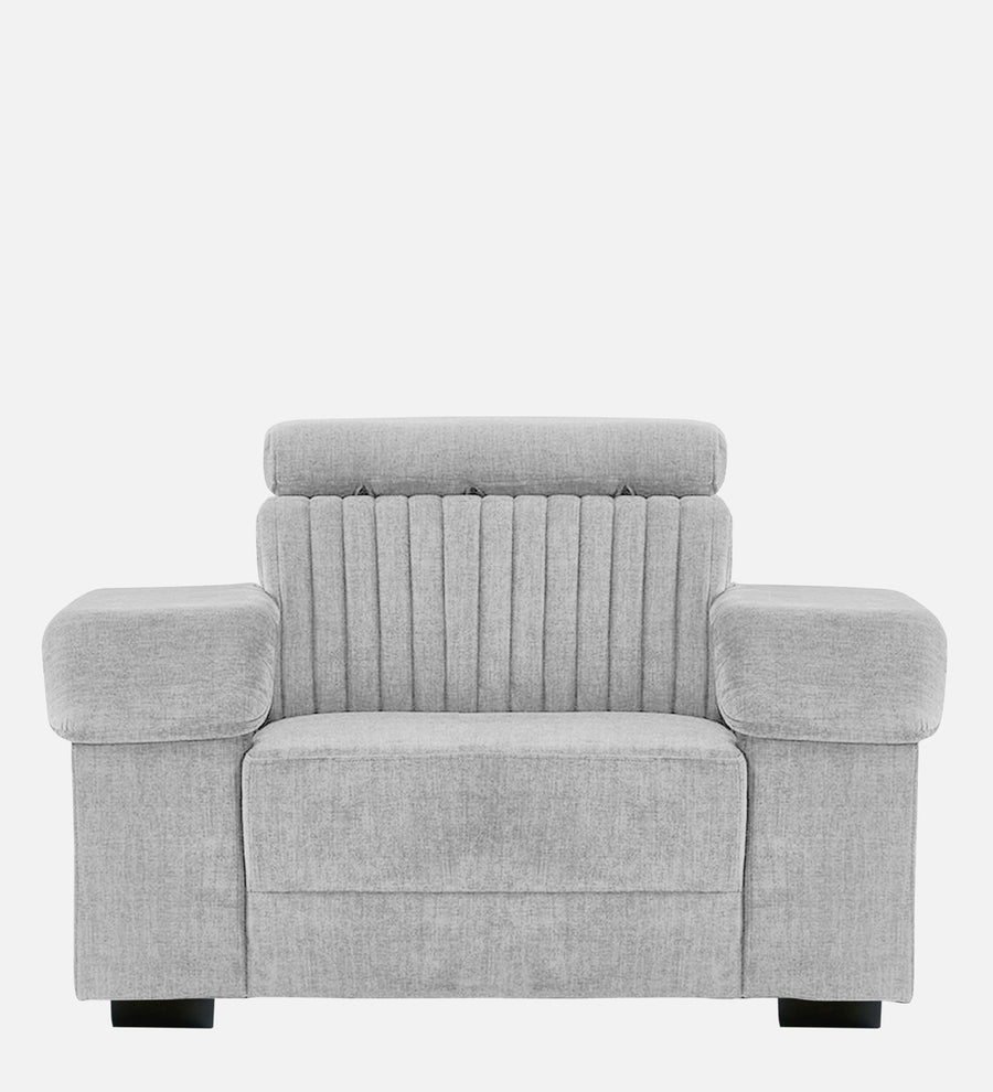 Draco Fabric 1 Seater Sofa In Lit Grey Colour - Febonic Living