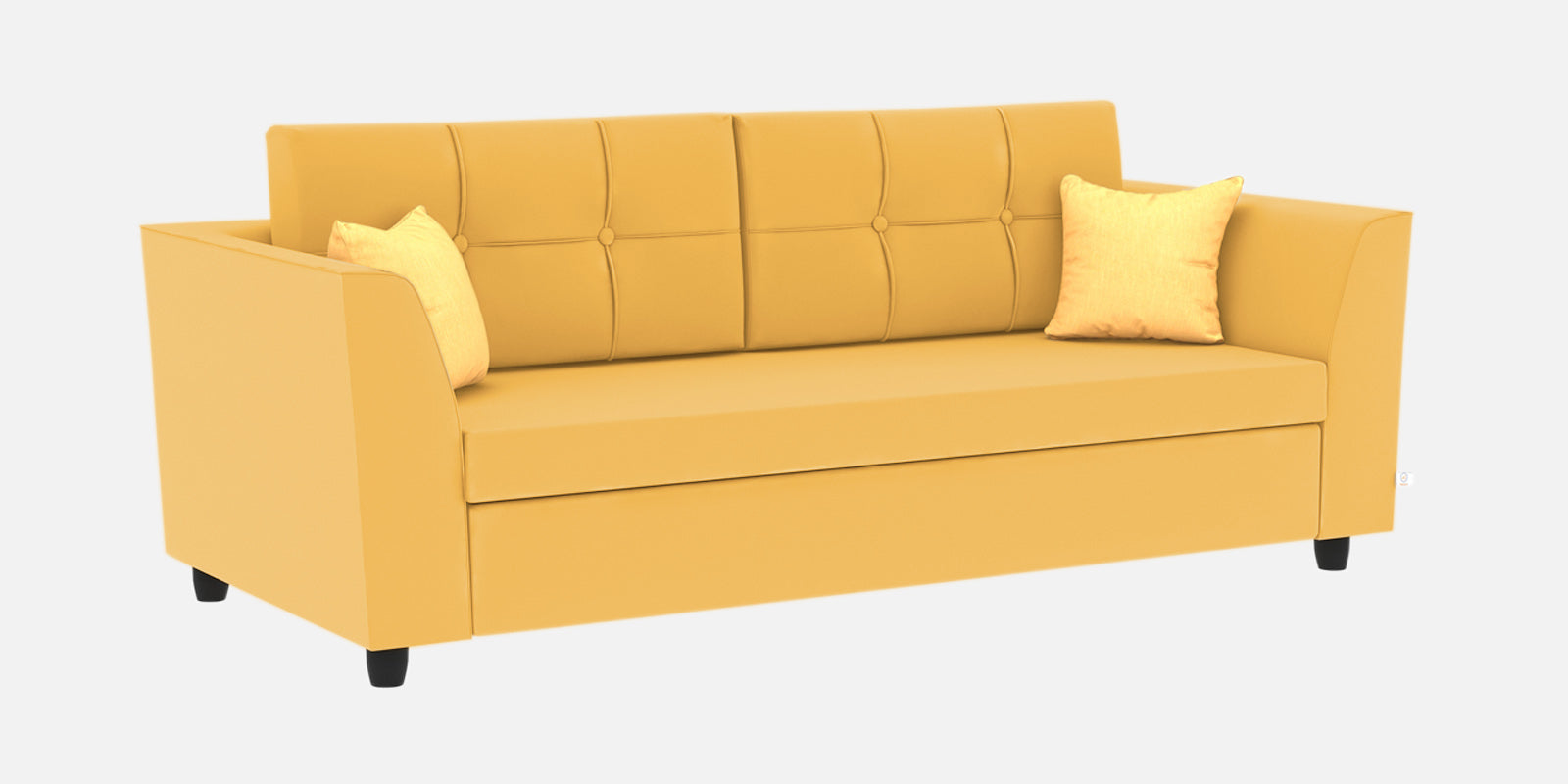 Nestin Velvet 3 Seater Sofa in Turmeric Yellow Colour