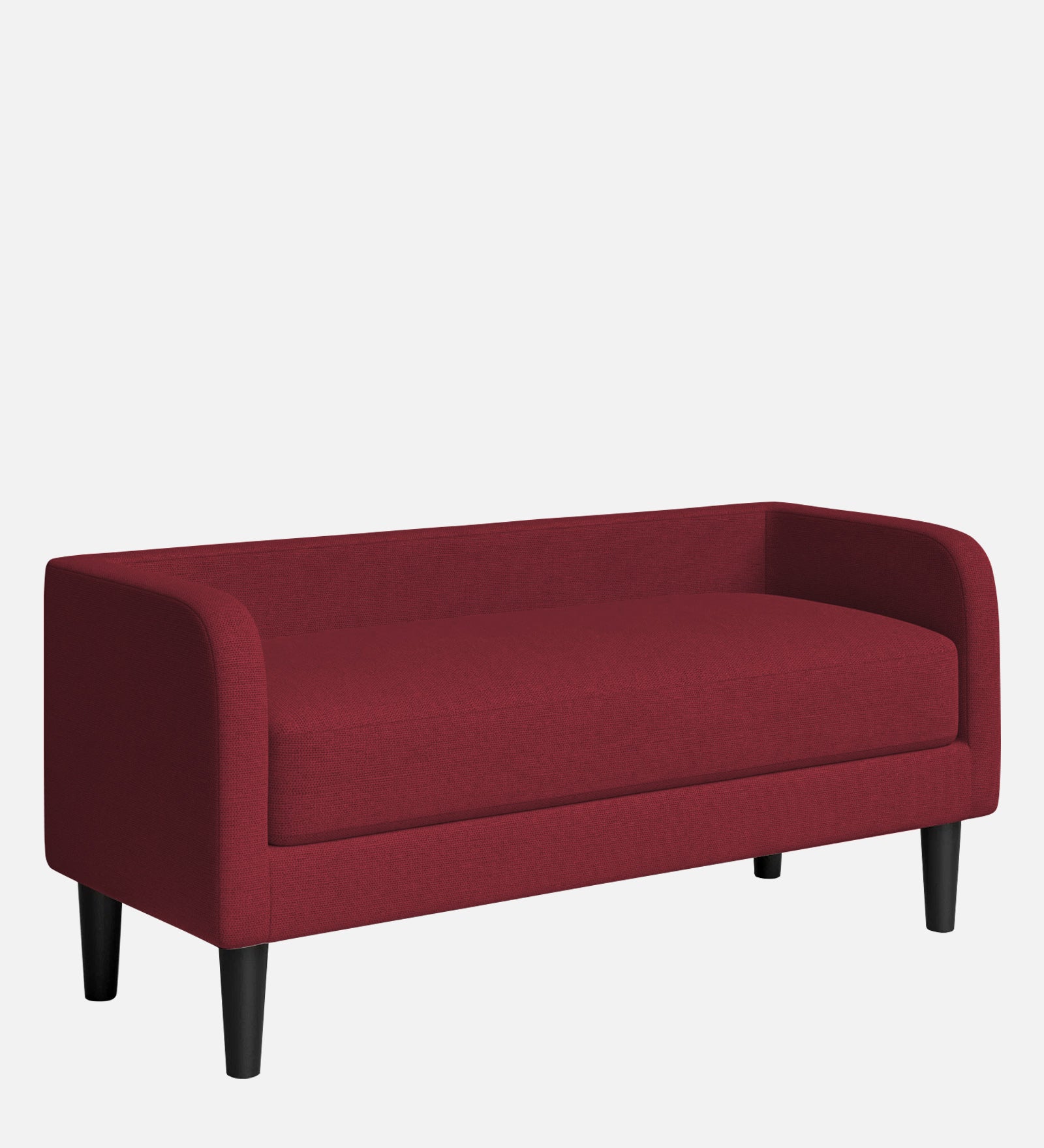 Maya Fabric Bench In Blood Maroon Colour