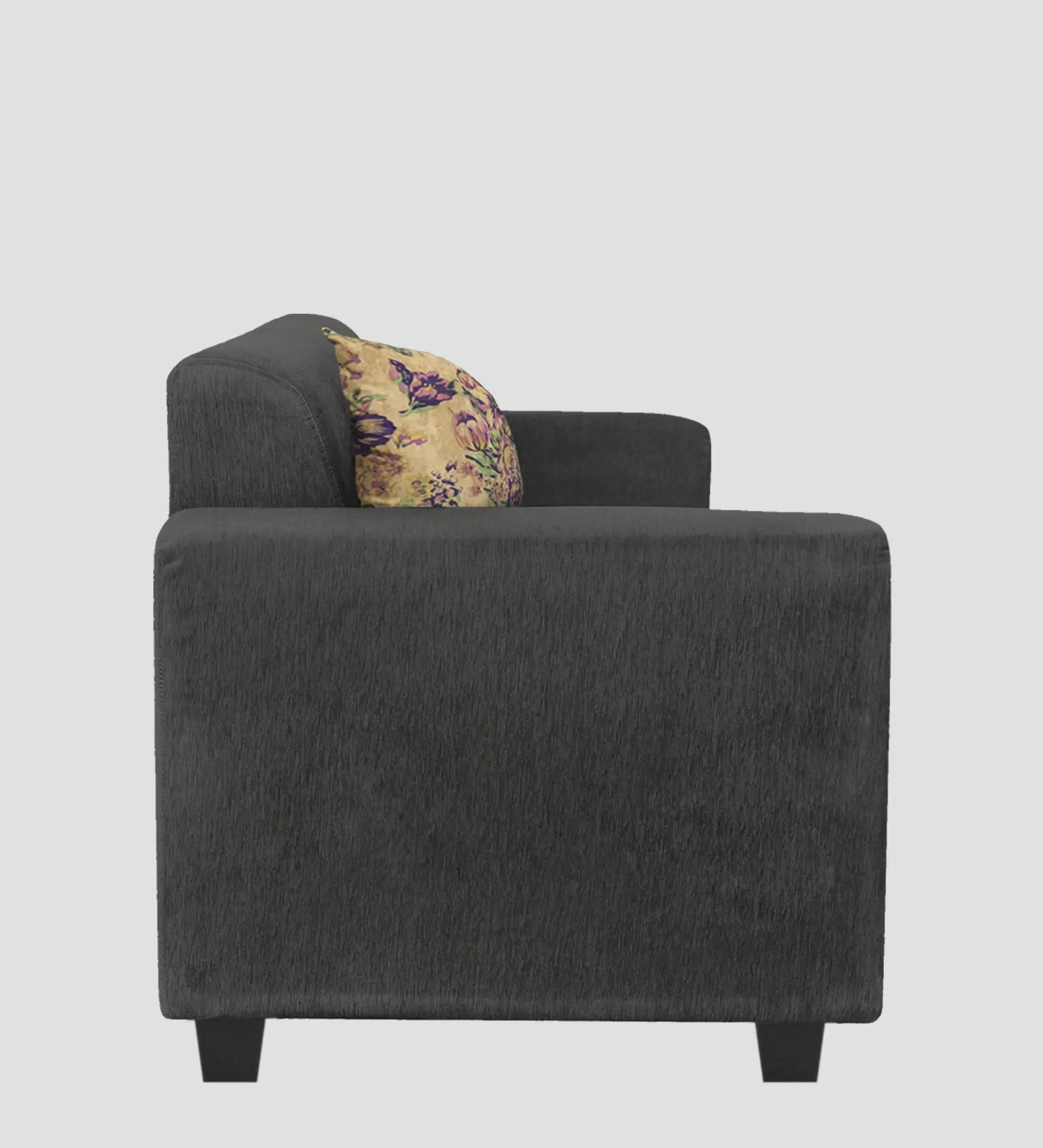 Lipu Fabric 1 Seater Sofa In Charcoal Grey Colour Febonic Living