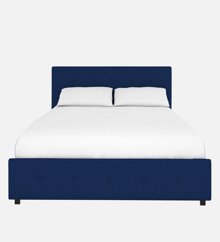 Lido Fabric Upholstered Queen Size Bed In Royal Blue Colour With Drawer Storage - Febonic Living