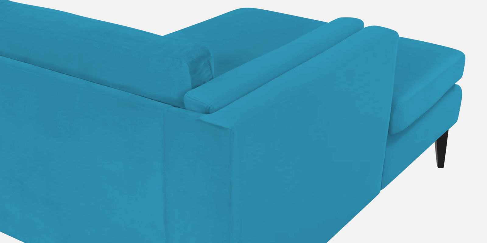 Jasper Velvet LHS Sectional Sofa (3+Lounger) in Aqua blue Colour