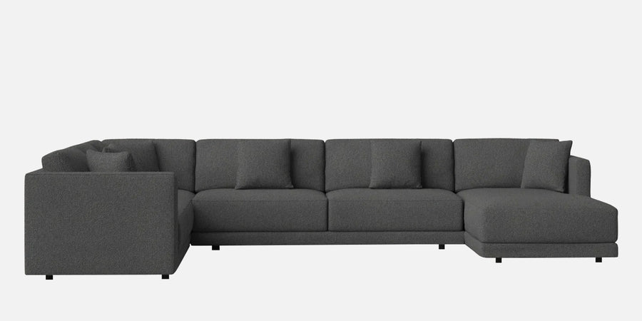 Carlin Fabric Lhs 8 Seater Sectional Sofa In Charcoal Grey Colour - Febonic Living