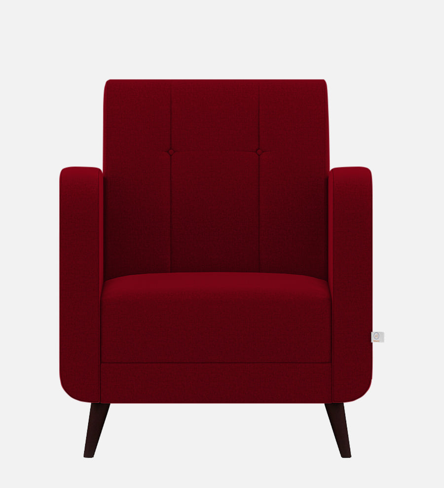 Wiki Velvet 1 Seater Sofa In Cherry Red Colour - Febonic Living