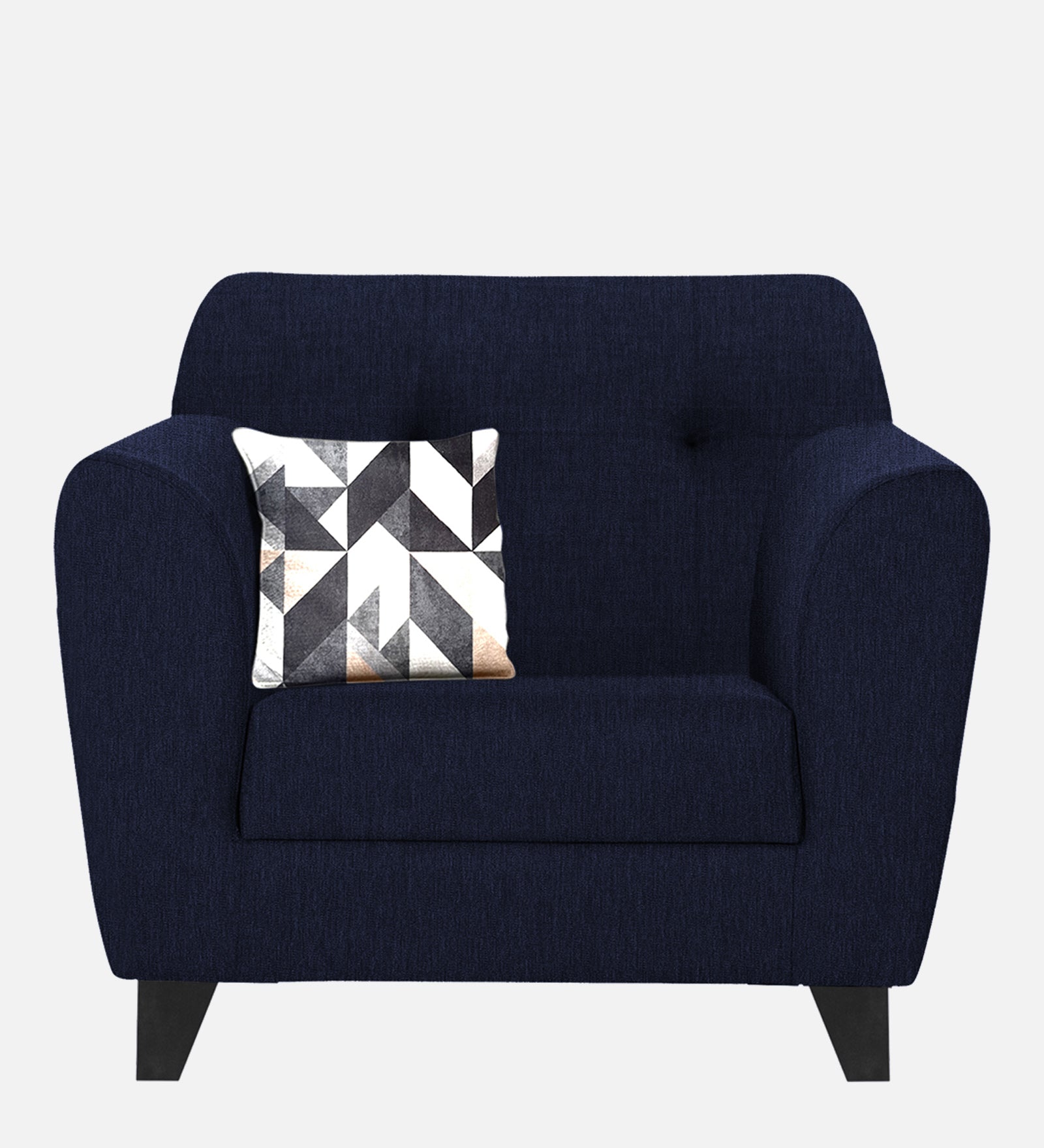 Melaan Fabric 1 Seater Sofa In Royal Blue Colour