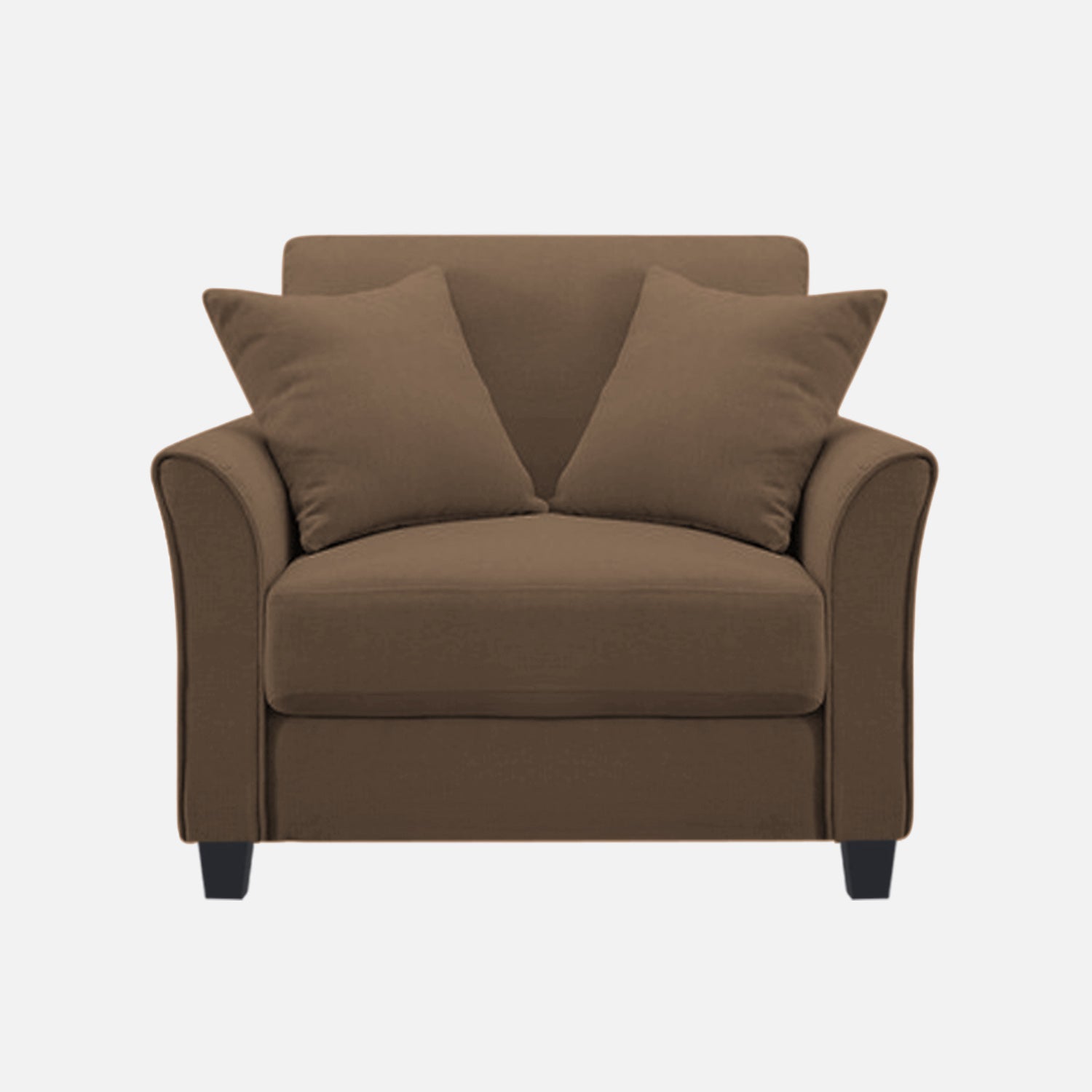 Daroo Velvet 1 Seater Sofa In Mocha Mouse Colour