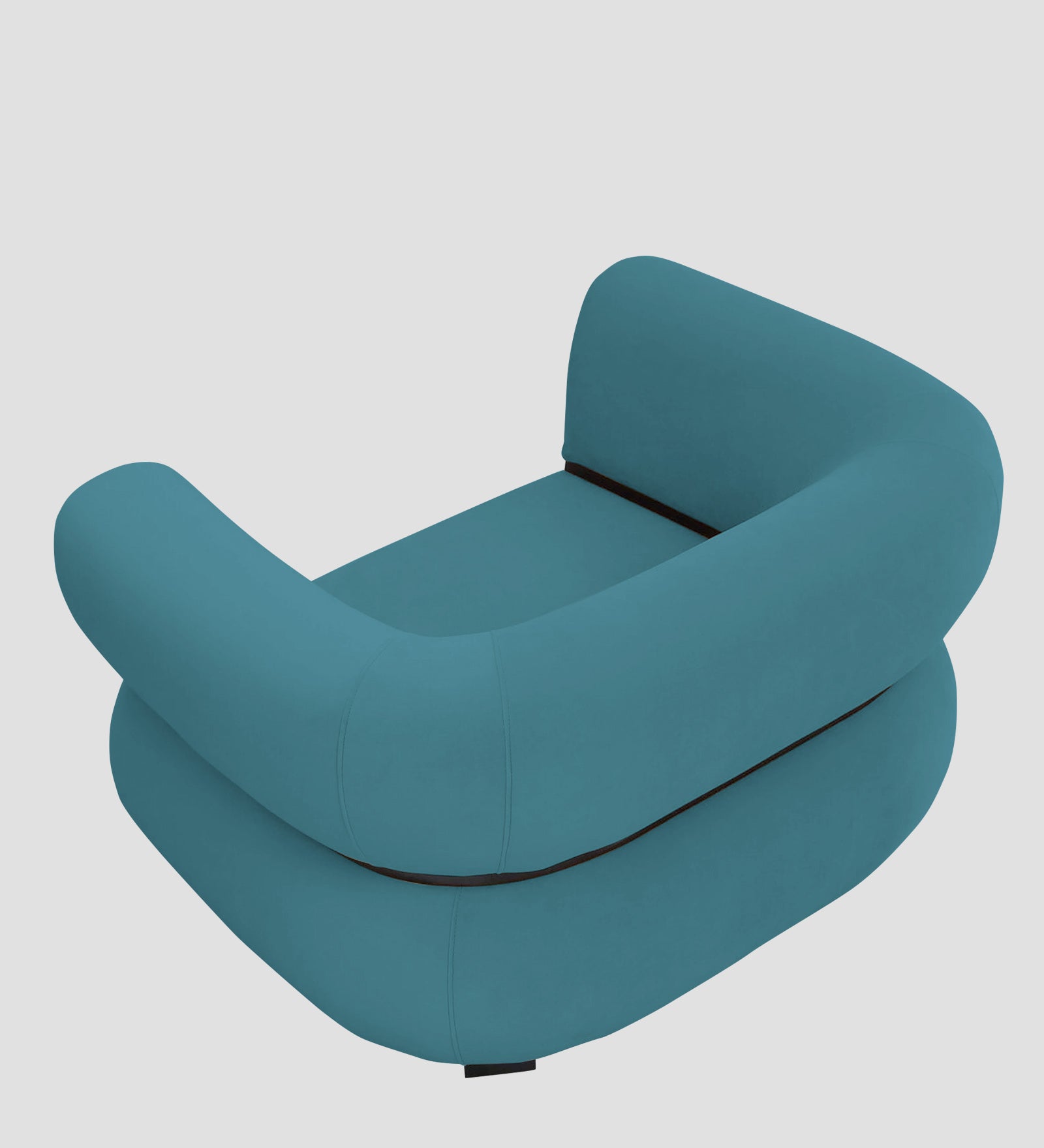 Kula Velvet 1 Seater Sofa In Aqua Blue Colour