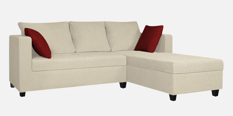 Nebula Fabric Lhs Sectional Sofa 2 Lounger In Ivory Cream Colour - Febonic Living