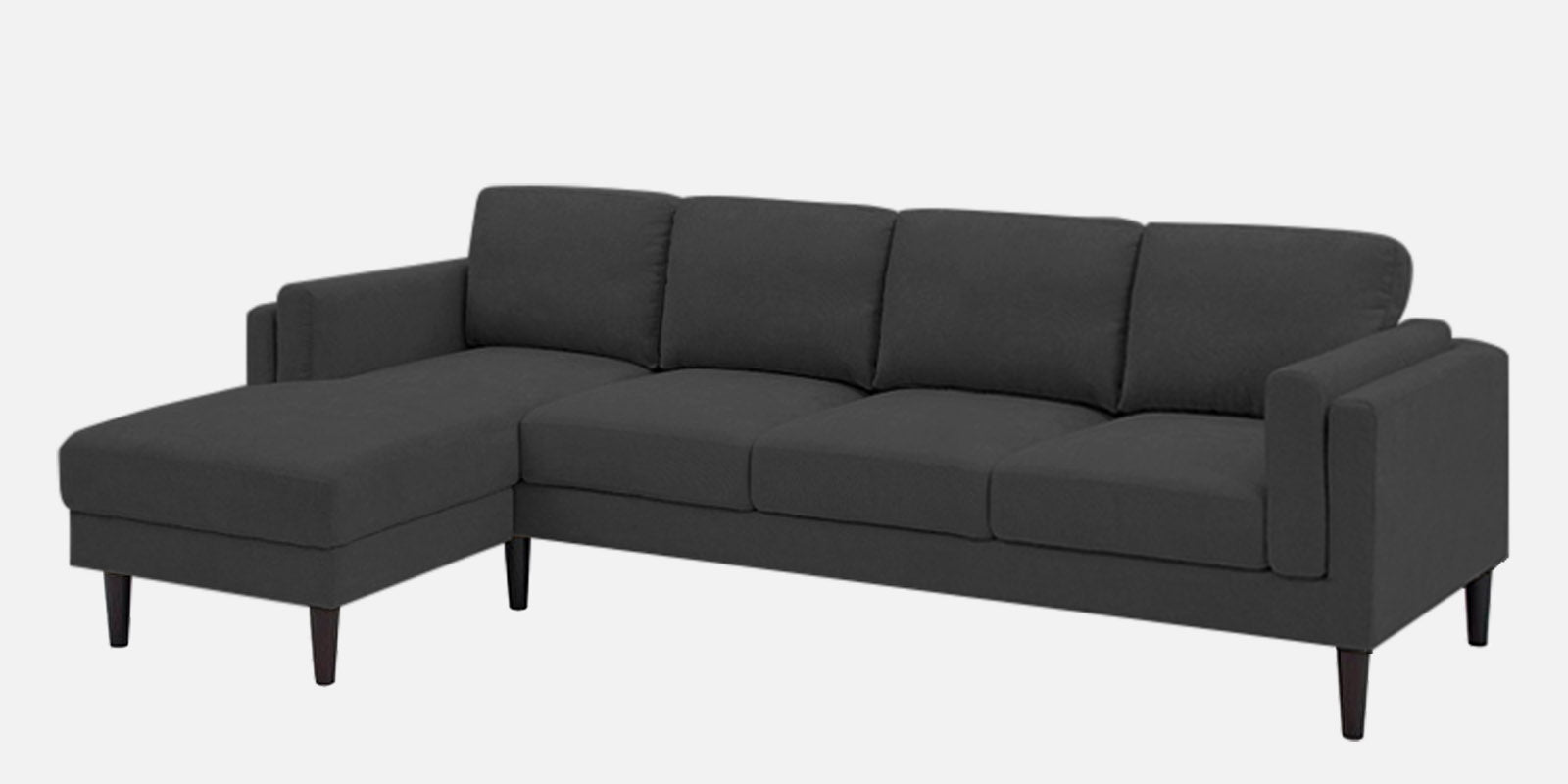 Creata Fabric RHS Sectional Sofa (3+Lounger) Charcoal Grey Colour by Febonic