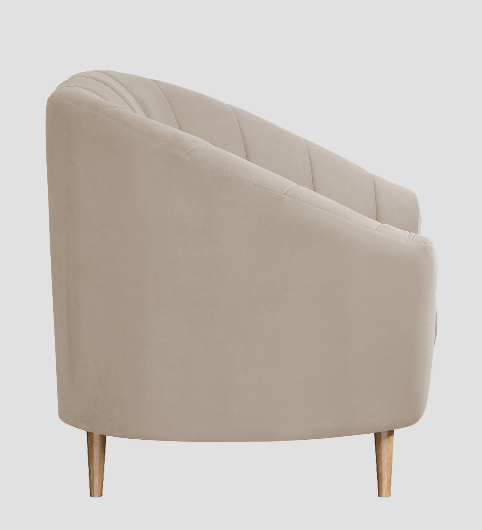 Nancy Velvet 1 Seater Sofa in Cream Beige Colour