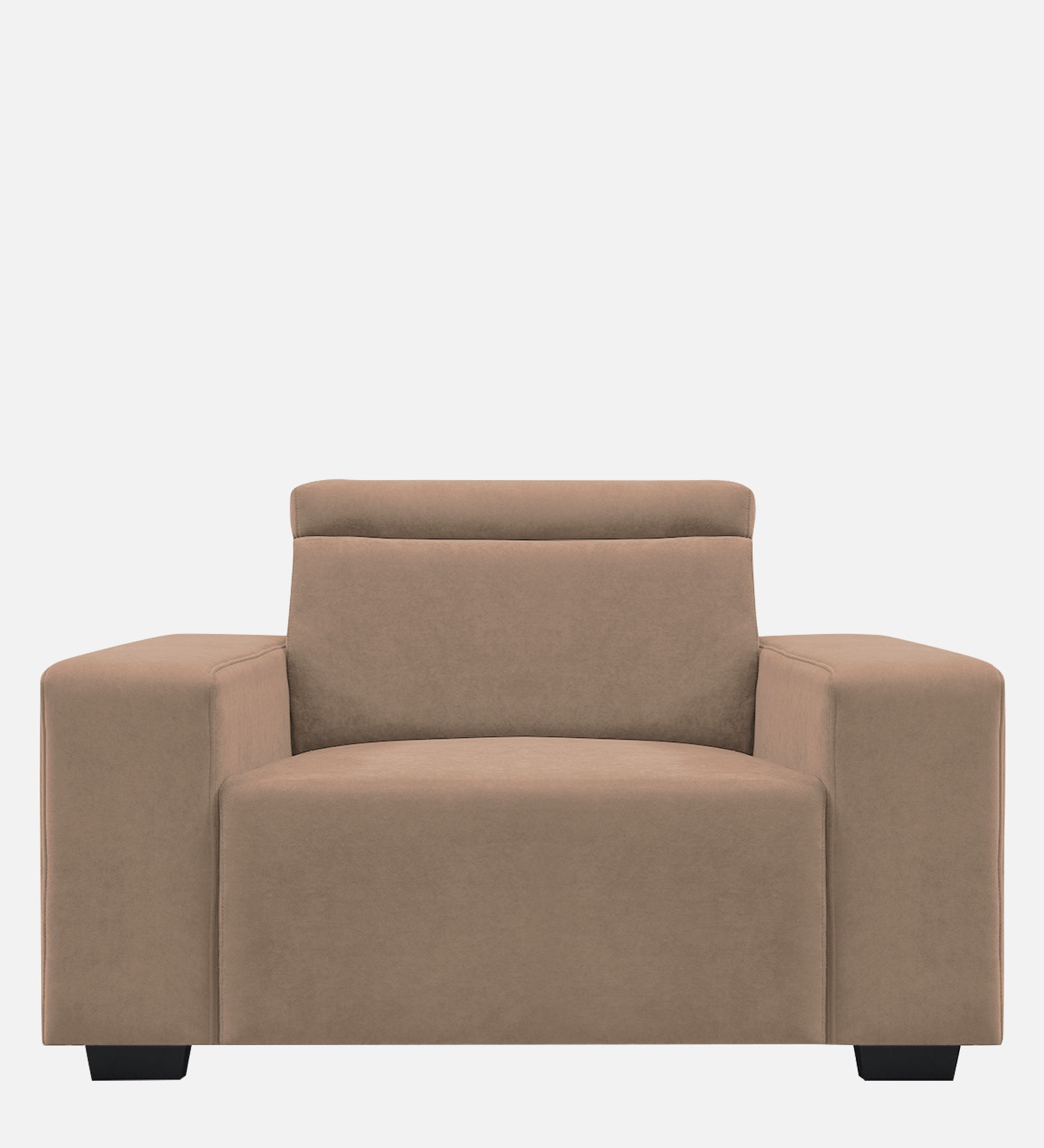 Hiro Fabric 1 Seater Sofa In  Wheat Beige Colour - Febonic Living