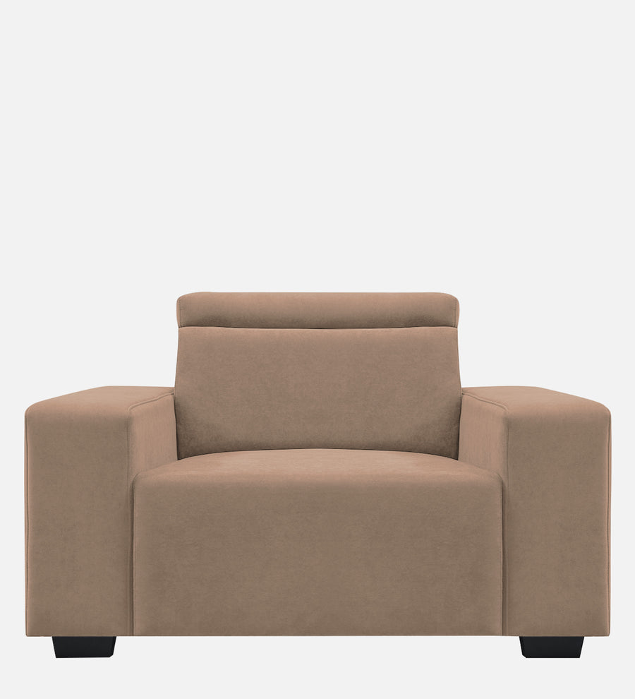 Hiro Fabric 1 Seater Sofa In Wheat Beige Colour - Febonic Living