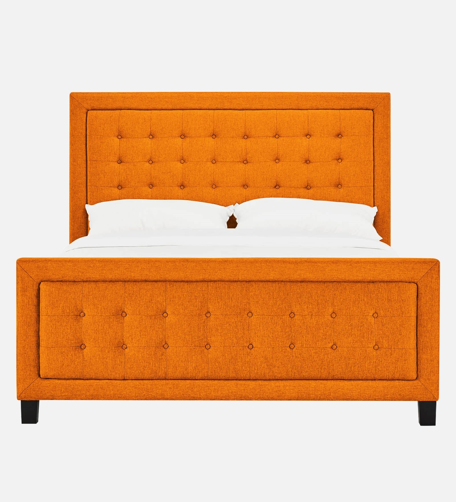 Kaster Fabric Queen Size Bed In Vivid Orange Colour