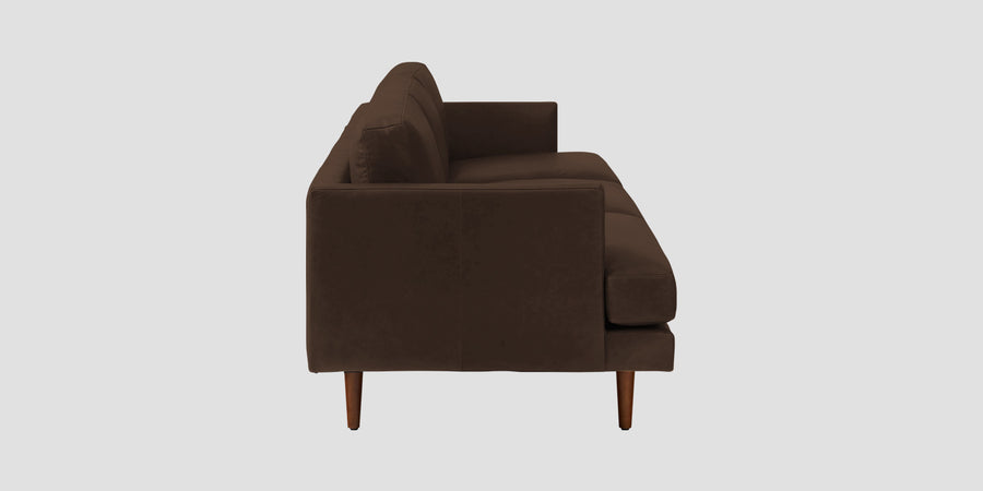Sterio Leatherette 3 Seater Sofa In Carob Brown Colour - Febonic Living