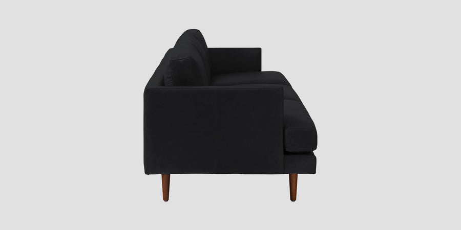 Sterio Leatherette 3 Seater Sofa In Light Black Colour - Febonic Living