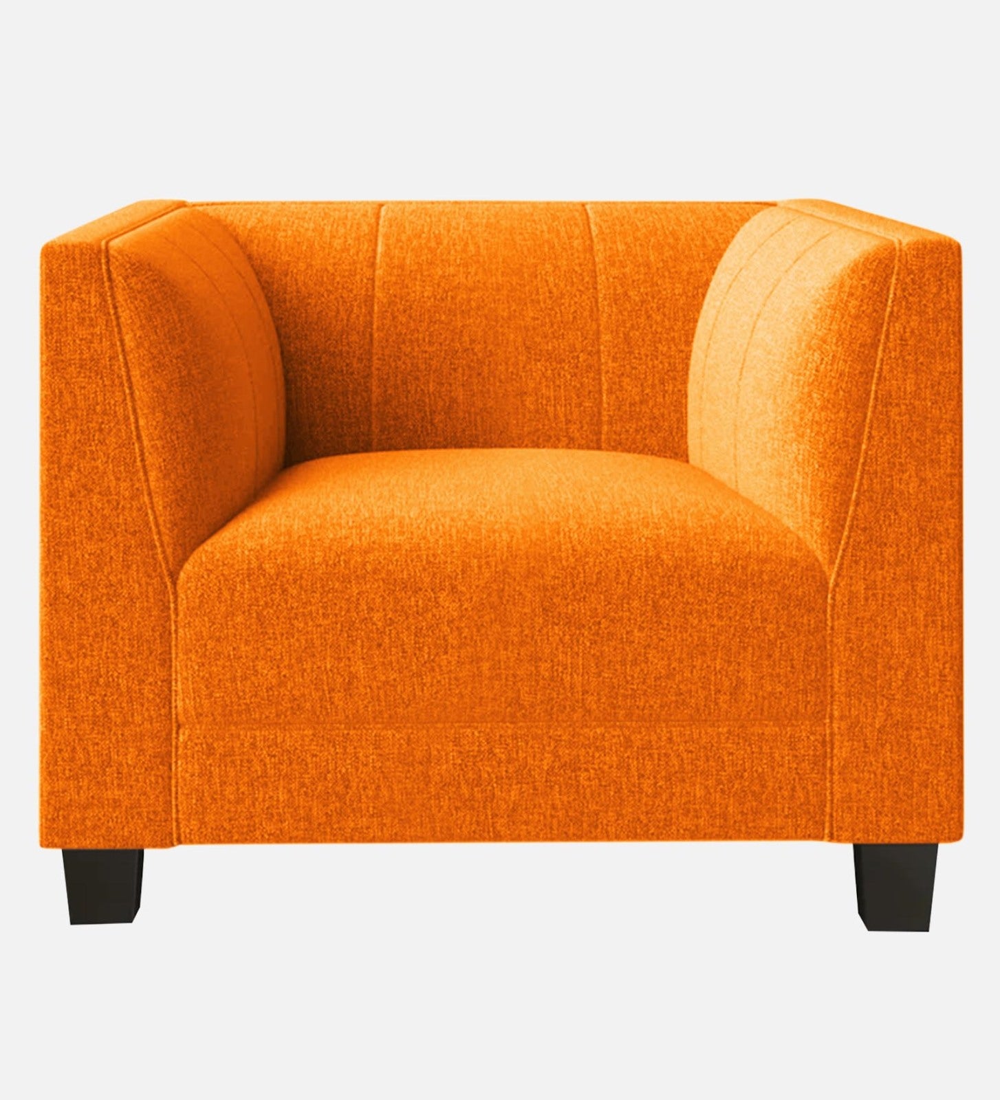 Chastin Fabric 1 Seater Sofa in Vivid Orange Colour