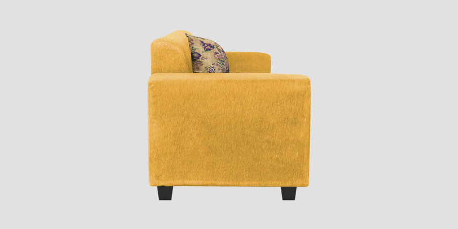 Lipu Fabric 2 Seater Sofa In Bold Yellow Colour - Febonic Living