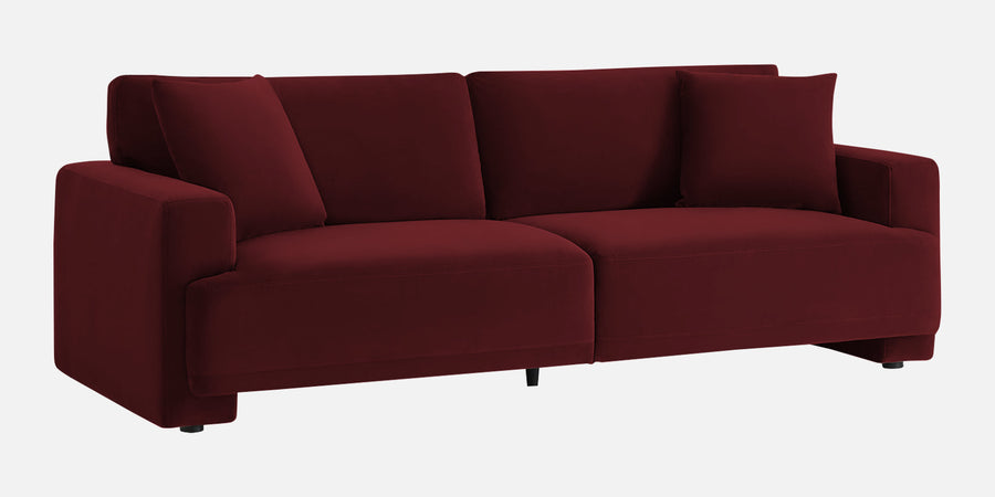 Kosta Velvet 3 Seater Sofa In Blood Maroon Colour - Febonic Living