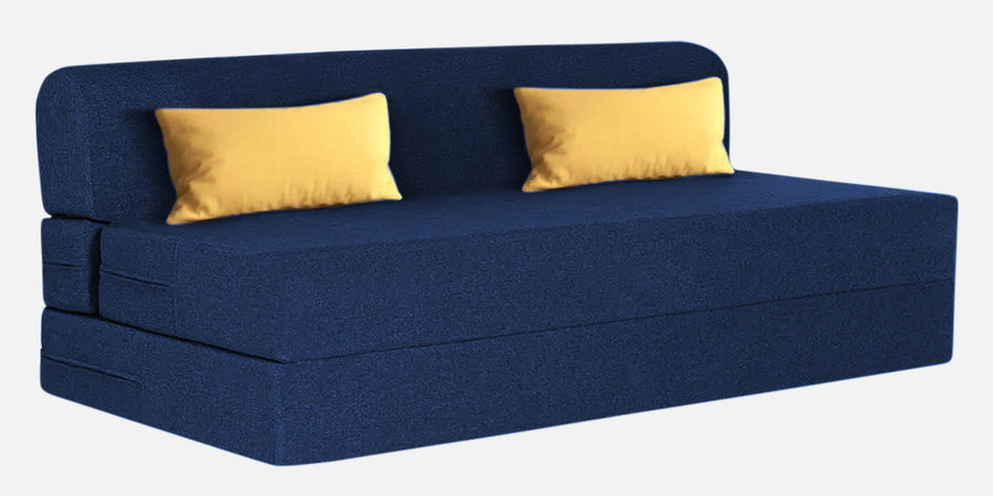 Fleepy Fabric 3 Seater Foldable Sofa Bed In Royal Blue Colour - Febonic Living