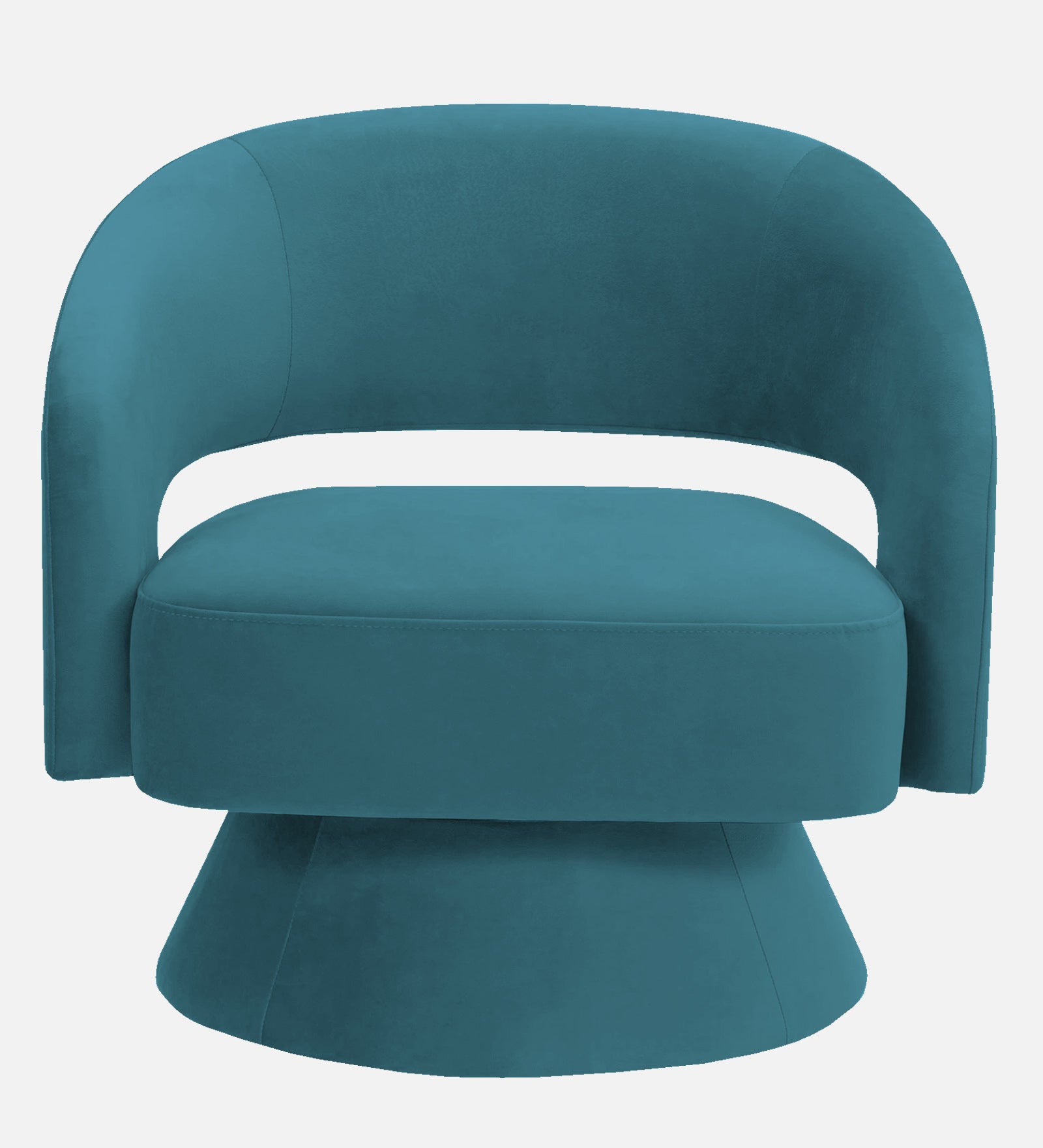 Pendra Velvet Swivel Chair in Aqua Blue Colour