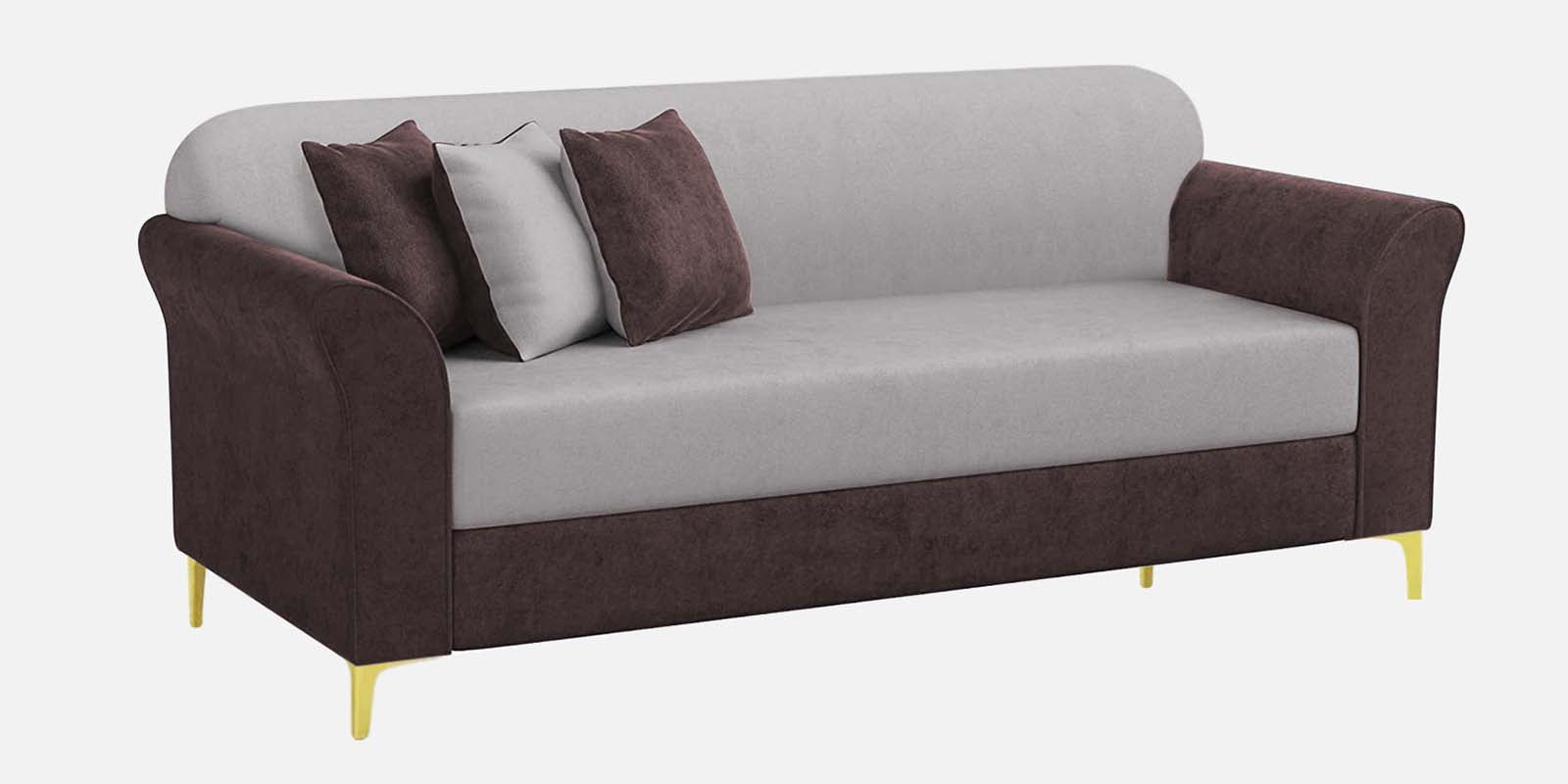 Jordan Velvet 3 Seater Sofa in Mocha Brown _ Concreate Grey Colour