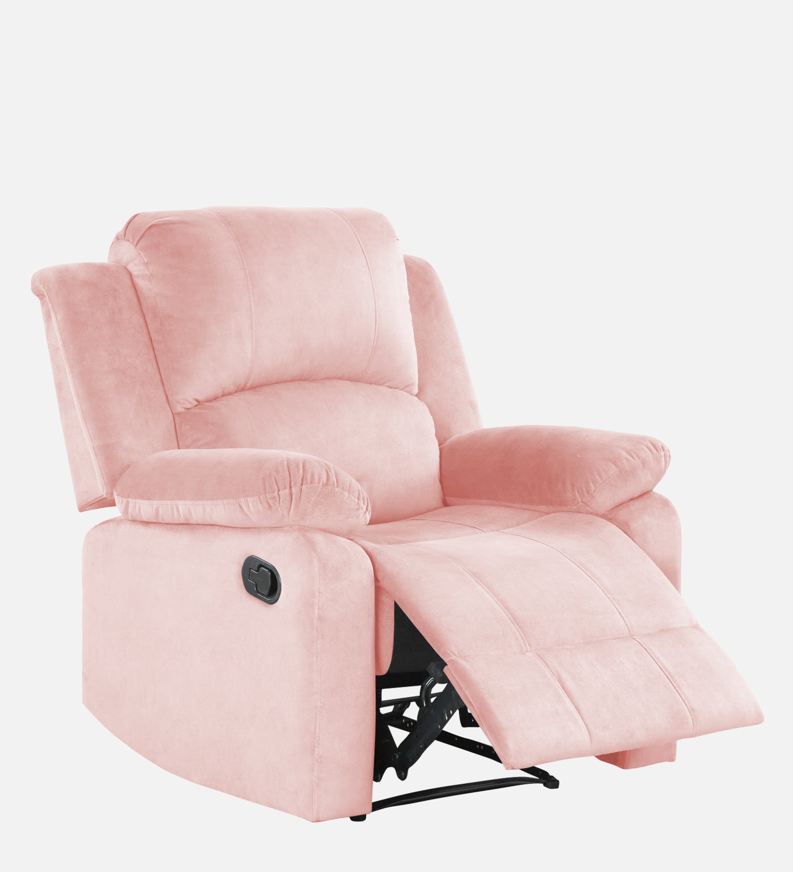 Henry Velvet Manual 1 Seater Recliner In Millennial Pink Colour