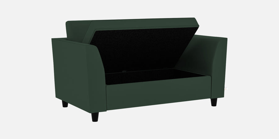 Bristo Velvet 2 Seater Sofa In Amazon Green Colour With Storage - Febonic Living
