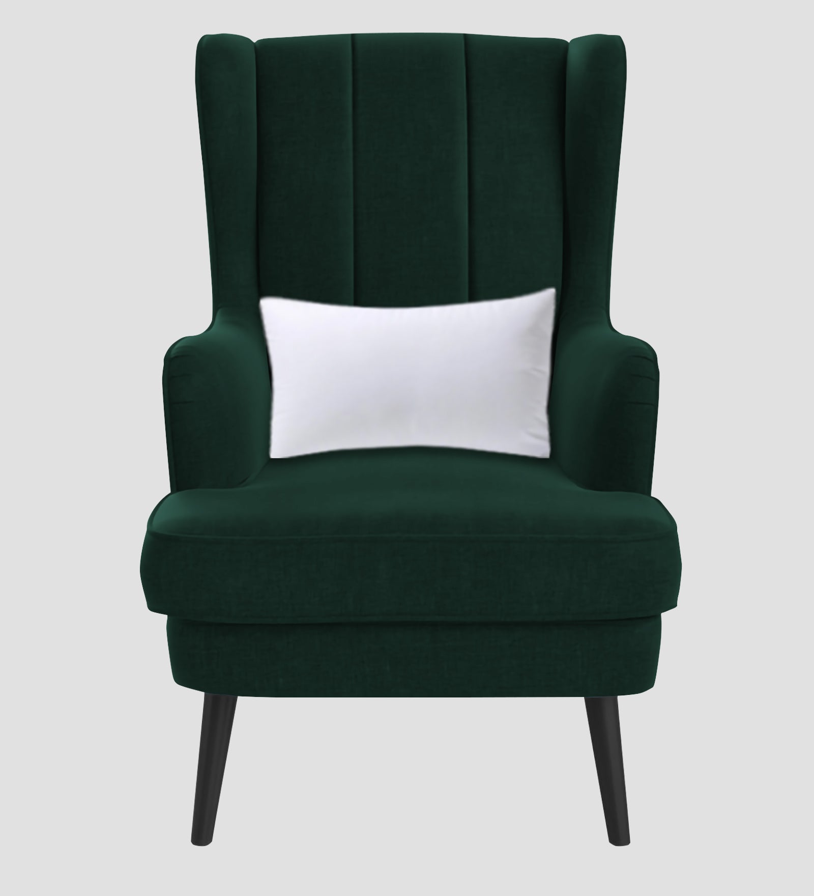 Niya Velvet 1 Seater Wing Chair in Forest Green Colour