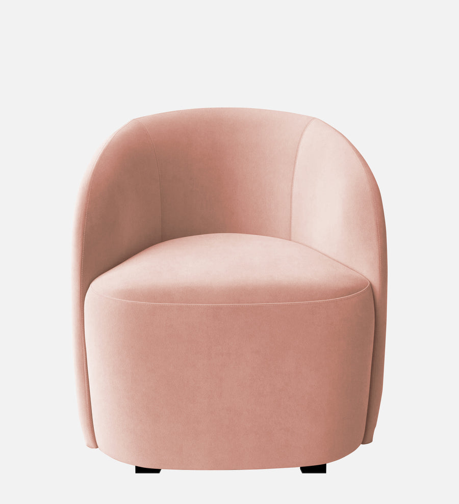 Lucky Velvet Lounge Chair In Blush Pink Colour - Febonic Living