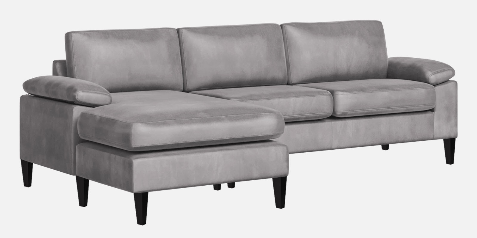 Vegas Velvet RHS Sectional Sofa (3+Lounger) In Concrete Grey Colour