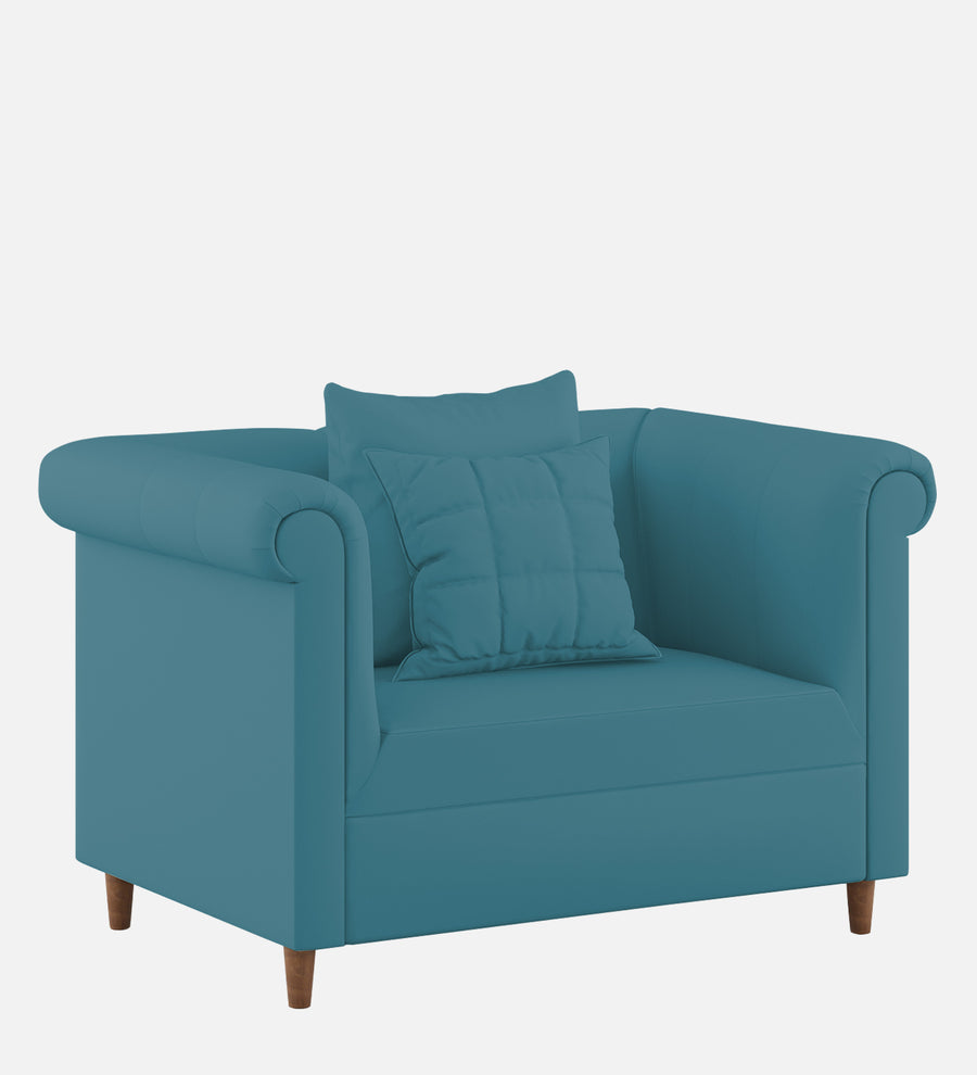 Rubi Velvet 1 Seater Sofa In Aqua Blue Colour - Febonic Living