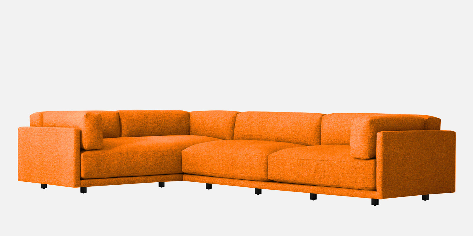 Nixon Fabric 6 Seater LHS Sectional Sofa In Vivid Orange Colour