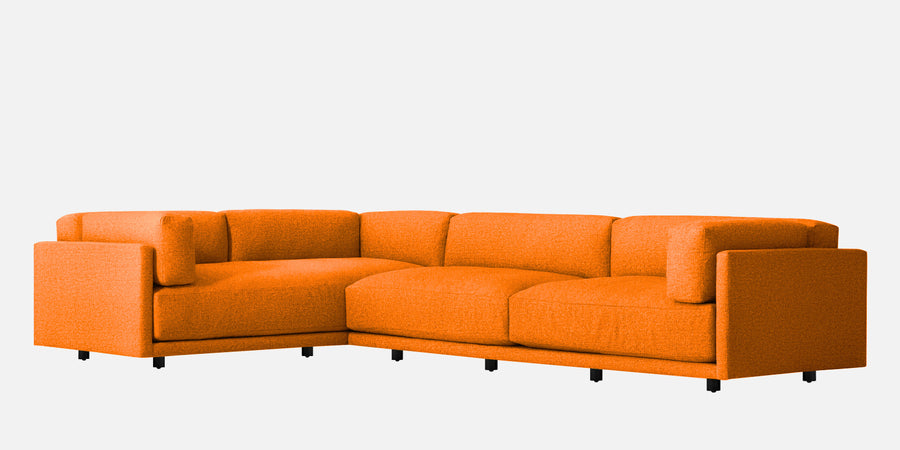 Nixon Fabric 6 Seater Lhs Corner Sofa In Vivid Orange Colour - Febonic Living