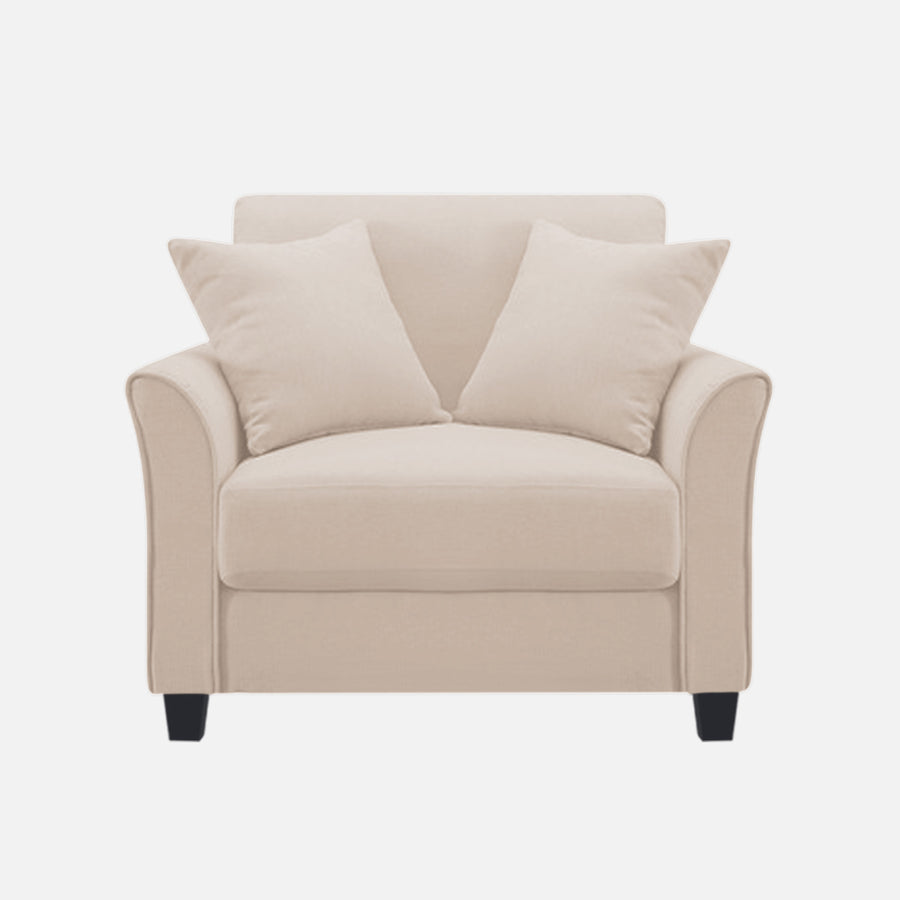 Daroo Velvet 1 Seater Sofa In Camel Beige Colour - Febonic Living