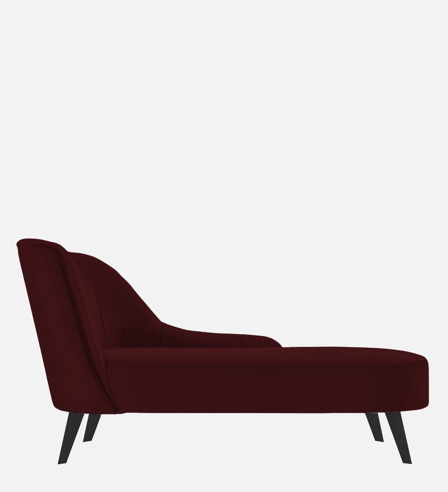 Flora Velvet Rhs Chaise Lounger In Blood Maroon Colour - Febonic Living