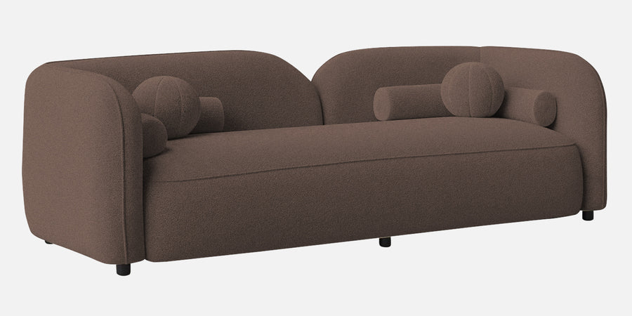 Corny Boucle Fabric 3 Seater Sofa In Truffle Brown Colour - Febonic Living