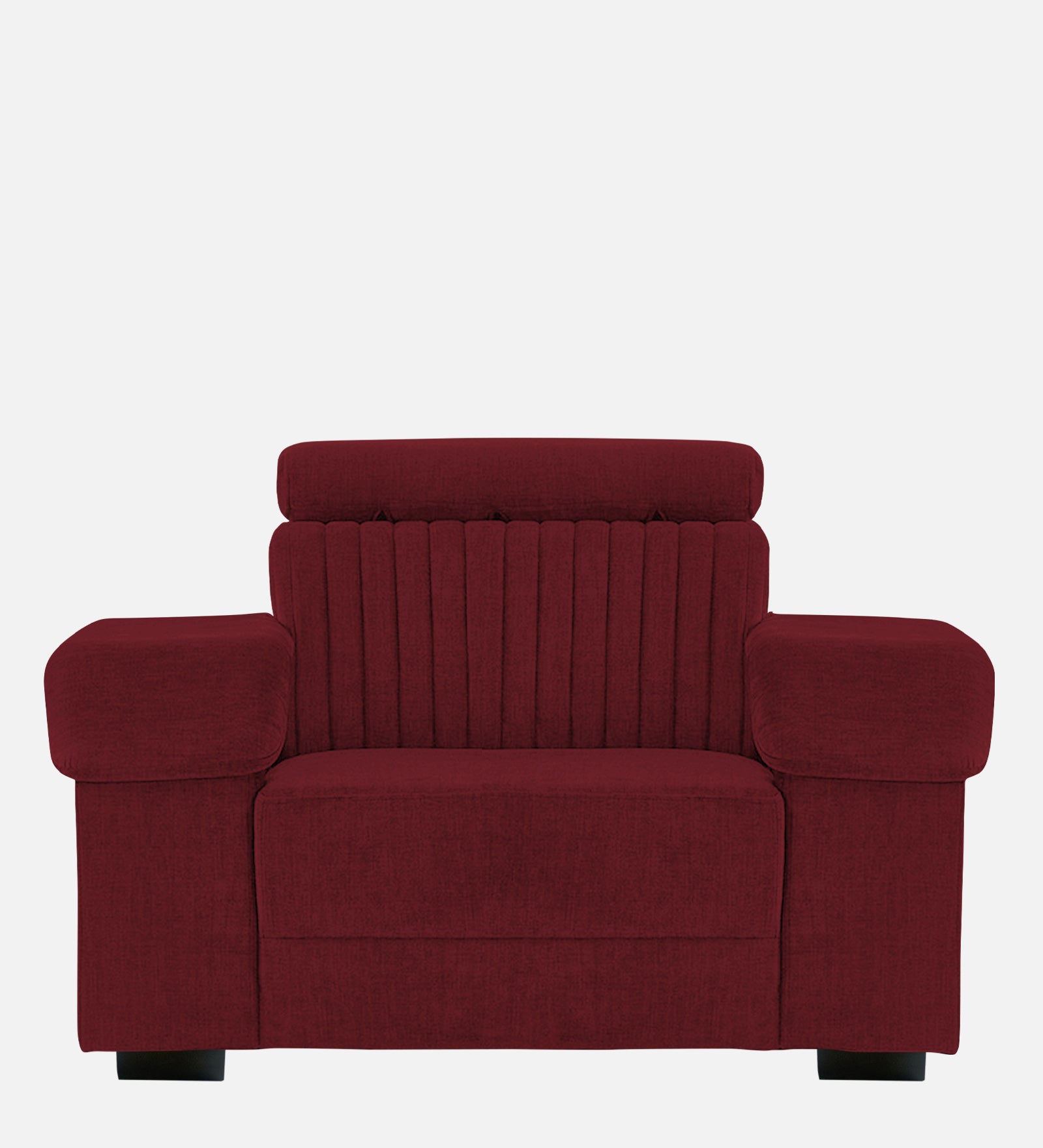Draco Fabric 1 Seater Sofa In  Blood Maroon Colour - Febonic Living