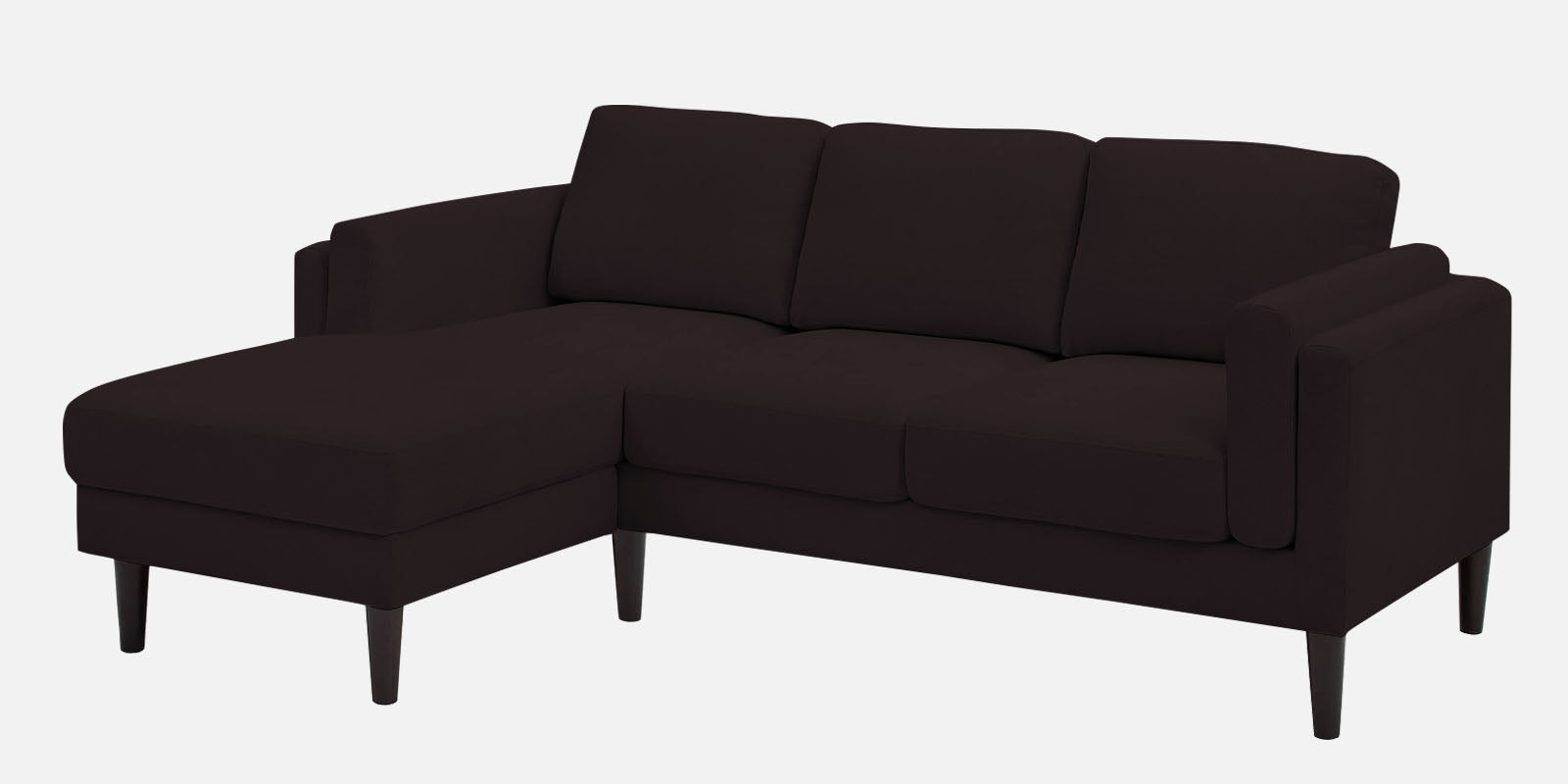 Creata Fabric RHS Sectional Sofa (2+Lounger) in Cara Brown Colour by Febonic