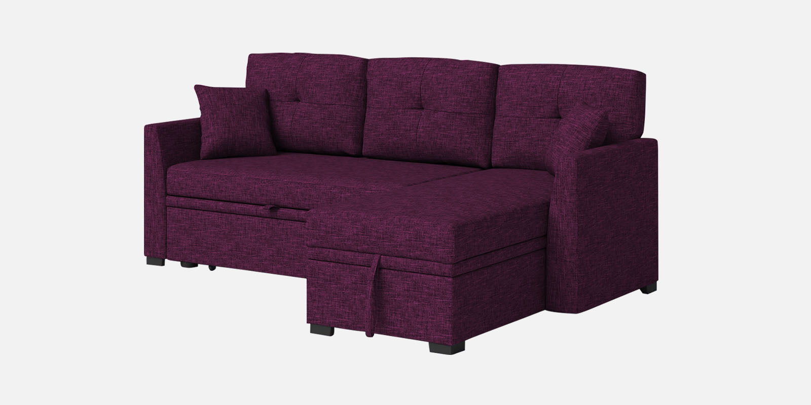 Jody Fabric 3 Seater Pull Out Sofa Cum Bed In Greek Purple Colour