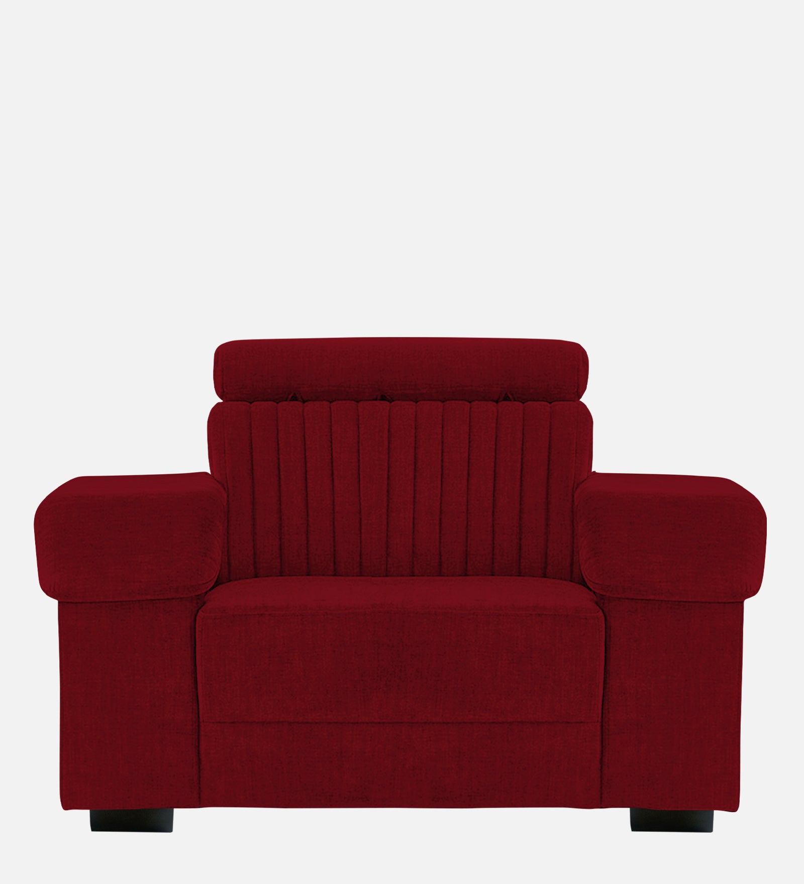 Draco Fabric 1 Seater Sofa In  Ruby Red Colour - Febonic Living