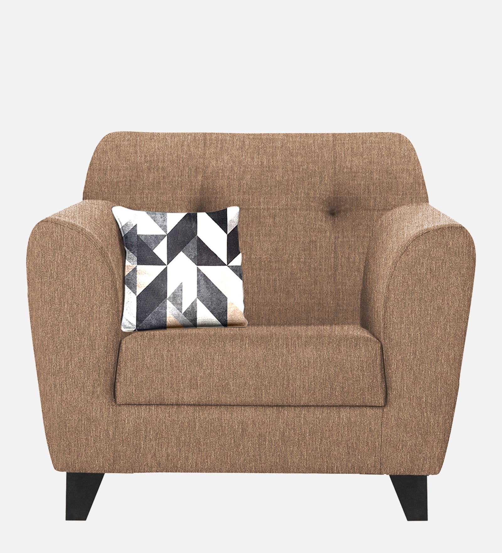 Melaan Fabric 1 Seater Sofa In Cosmic Beige Colour