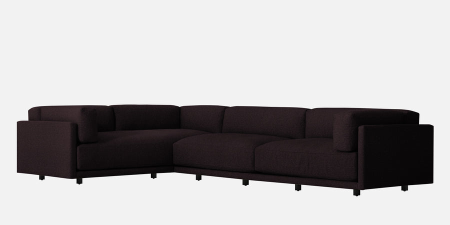 Nixon Fabric 6 Seater Lhs Corner Sofa In Cara Brown Colour - Febonic Living