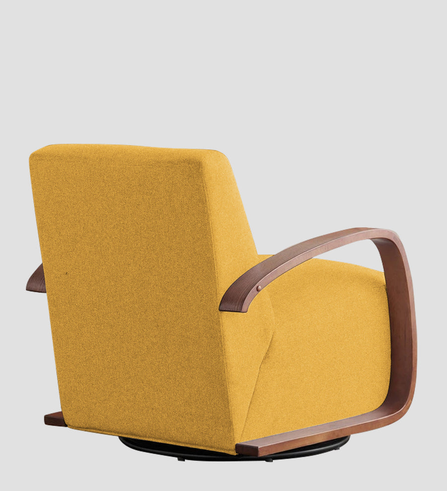 Balma Fabric Swivel Chair In Bold Yellow Colour - Febonic Living