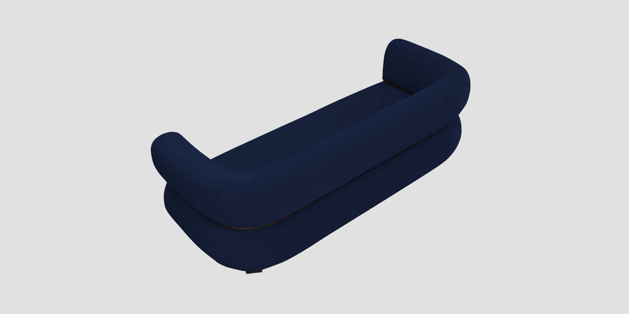 Kula Velvet 3 Seater Sofa In Indigo Blue Colour - Febonic Living