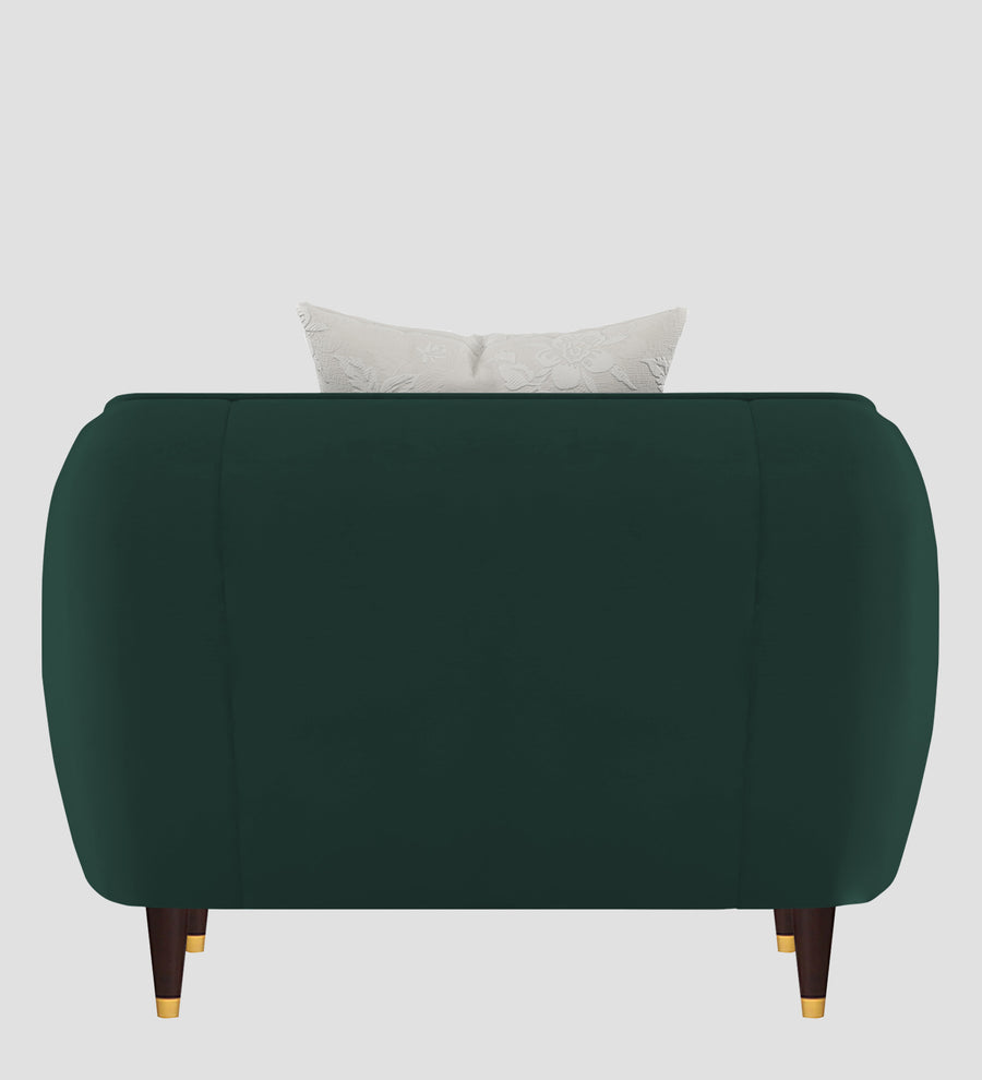 Hairo Velvet 1 Seater Sofa In Forest Green Colour - Febonic Living