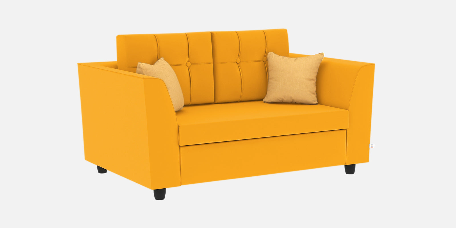 Nestin Velvet 2 Seater Sofa in Safforn Yellow Colour