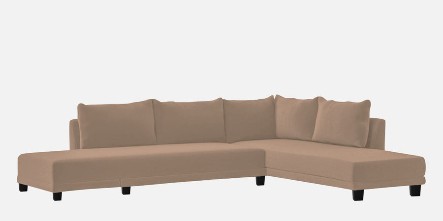 Ira Fabric Lhs 6 Seater Convertible Sofa Cum Bed In Cookie Beige Colour - Febonic Living