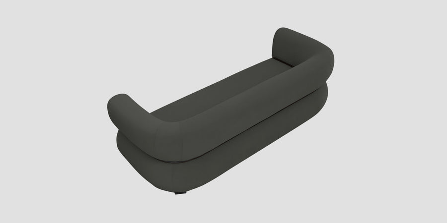 Kula Velvet 3 Seater Sofa In Hory Grey Colour - Febonic Living